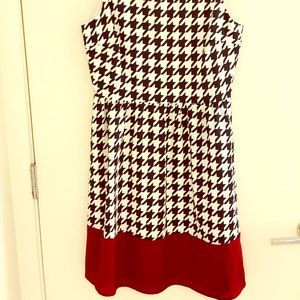 Everly dress with houndstooth design.